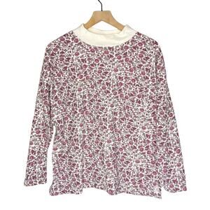 Vintage Victoria’s Secret Floral Mock Neck Cotton Pajama Top size M